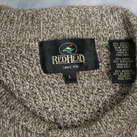 Red Head Men's Partial Button Crew Neck Sweater Size Large - Picture 2 of 5